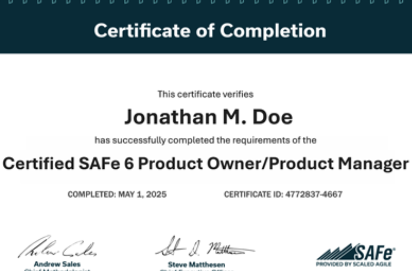 Earn Your SAFe® PO/PM Certification