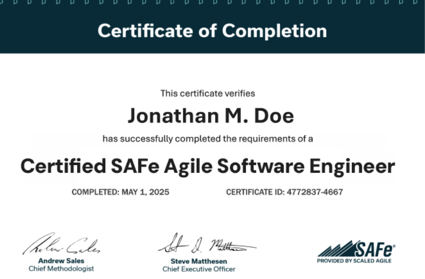 Earn the SAFe Agile Software Engineering Certification