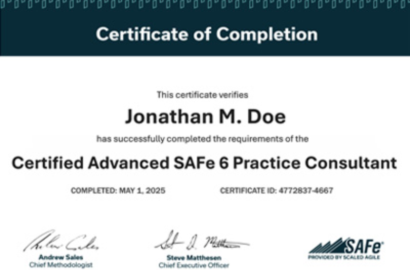 Earn Your Advanced SAFe® Practice Consultant Certification