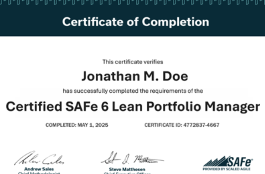 Earn Your SAFe® Lean Portfolio Management Certification