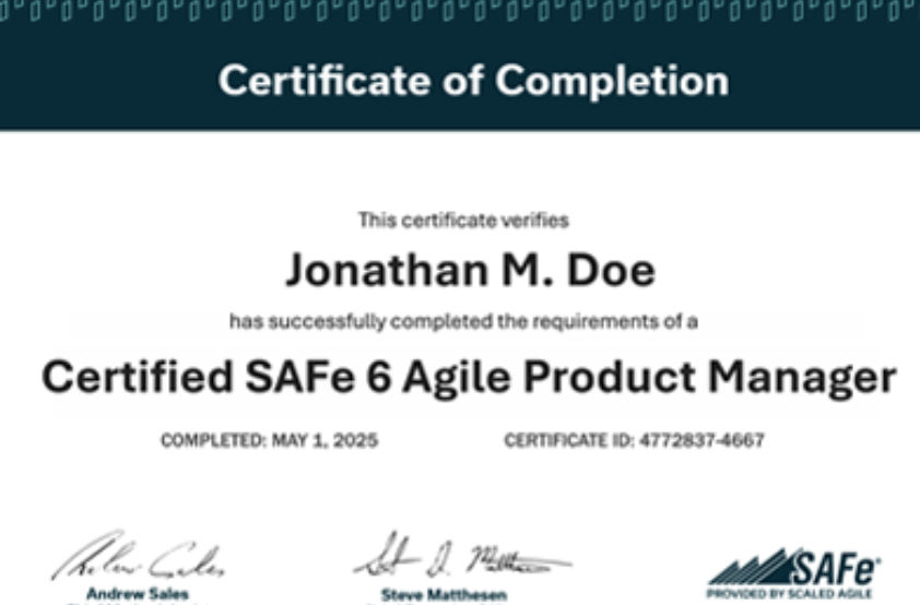 Earn Your SAFe® Agile Product Management Certification